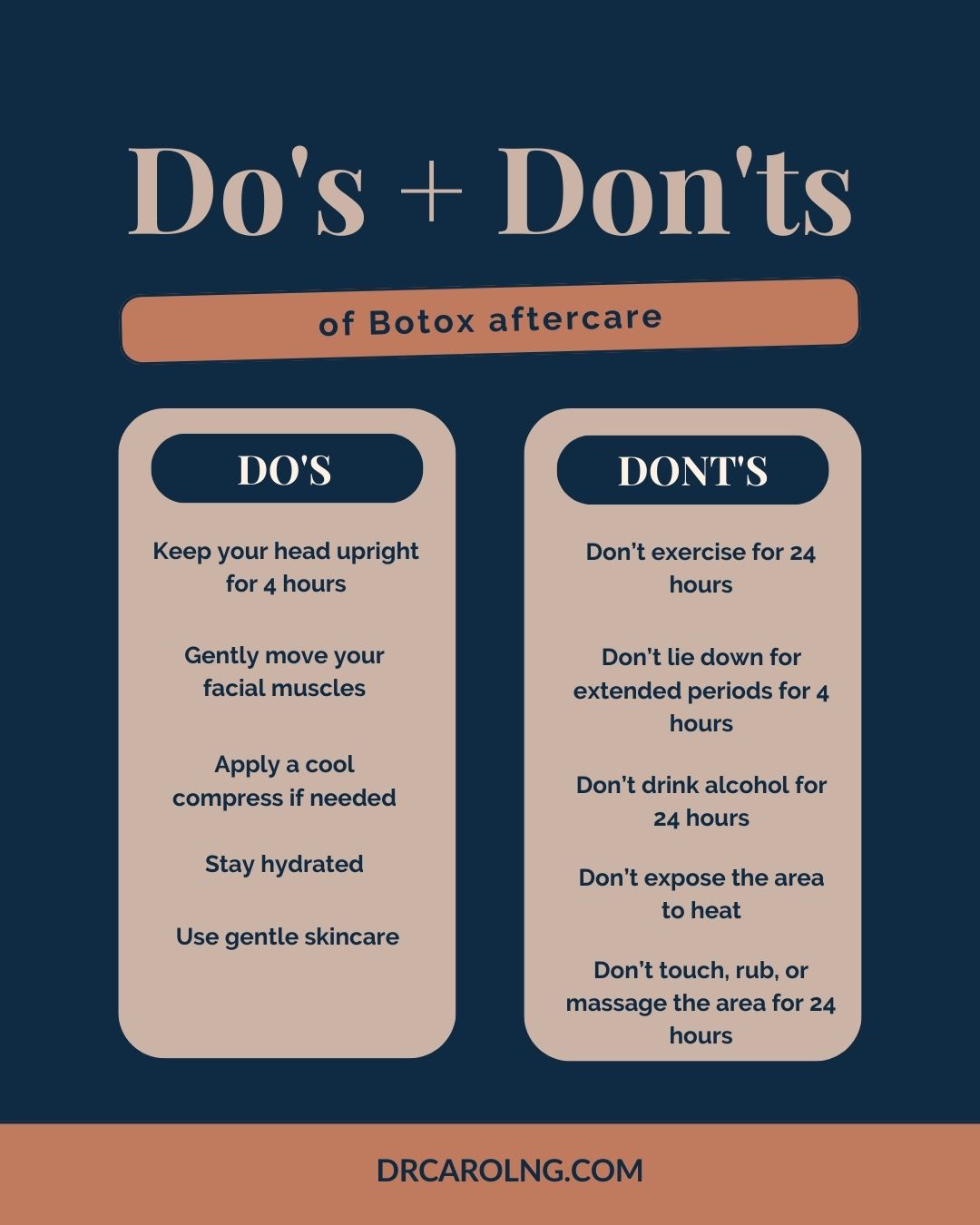 Do's and Don'ts of Botox aftercare
